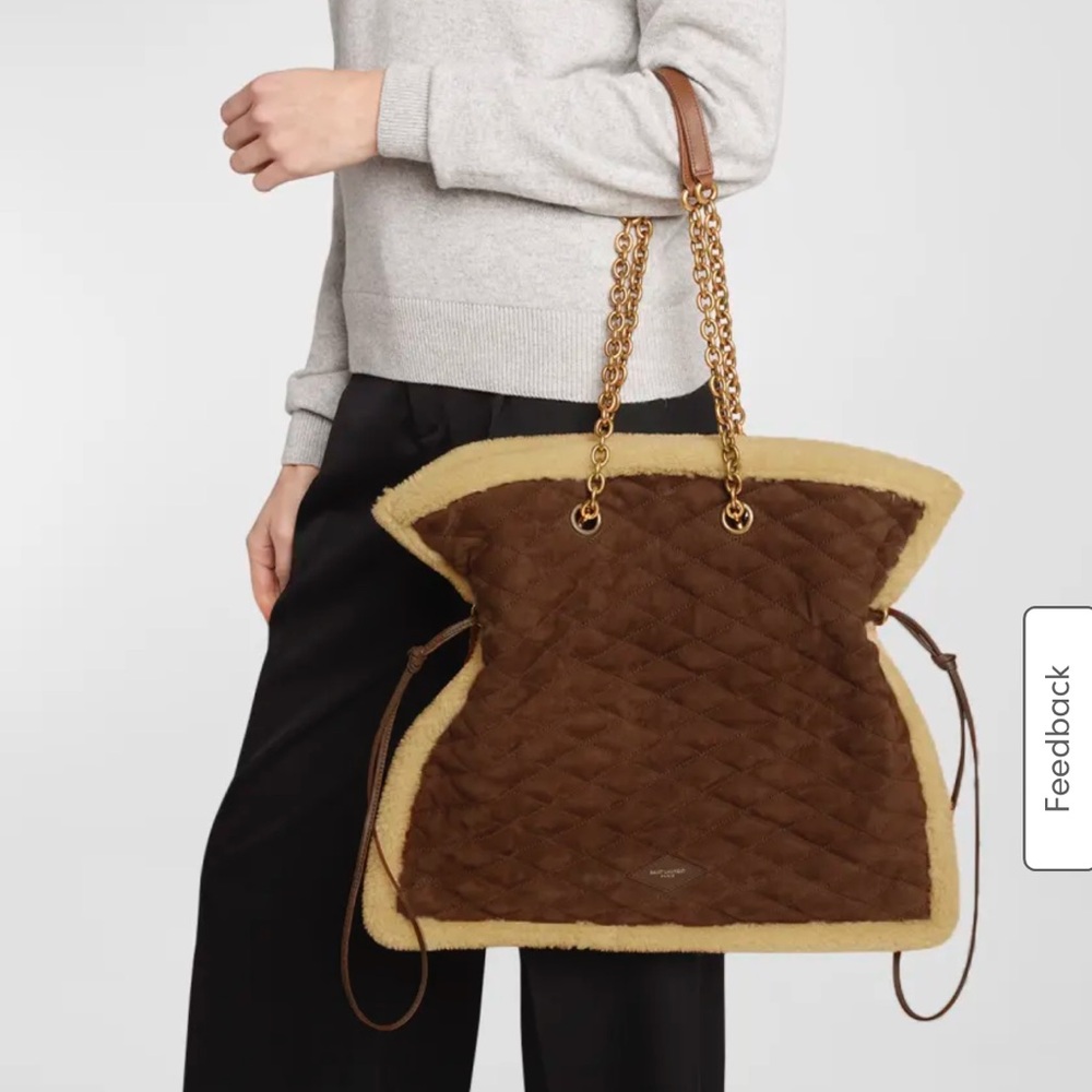 Saint Laurent Pochon shearling suede bag